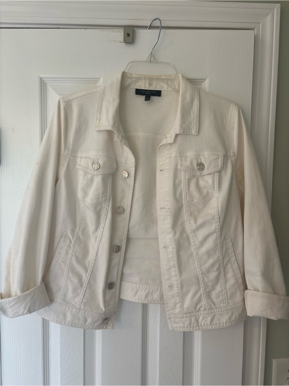 Talbots Cream Denim Jacket - Women's Casual Trucker